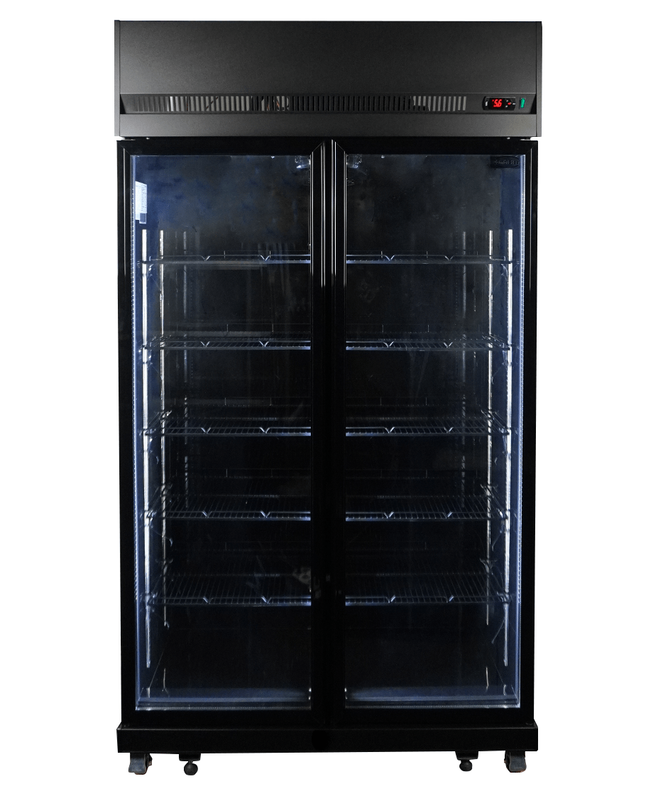 KÜHLSCHRANK 2 GLASTÜREN SCHWARZ IRM-770R BL