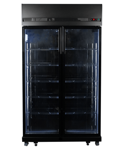KÜHLSCHRANK 2 GLASTÜREN SCHWARZ IRM-770R BL