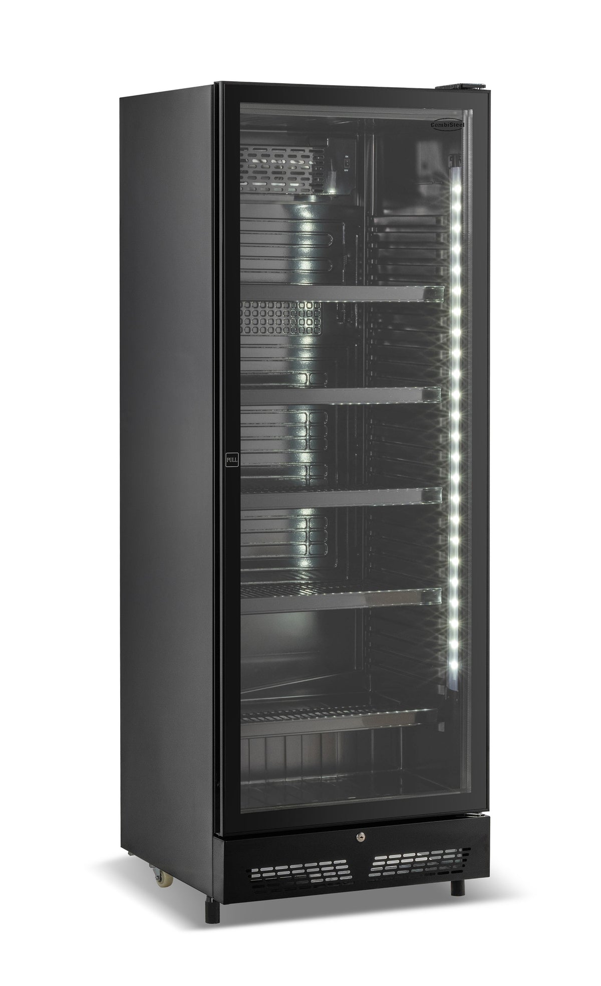 KÜHLSCHRANK 1 GLASTÜR SCHWARZ SVE-450 BL
