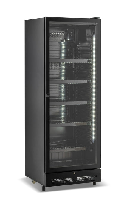 KÜHLSCHRANK 1 GLASTÜR SCHWARZ SVE-450 BL