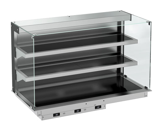 EINBAU WANDMODELL WÄRMEVITRINE KERAMIK ECKIG - SCHWARZ 3/1