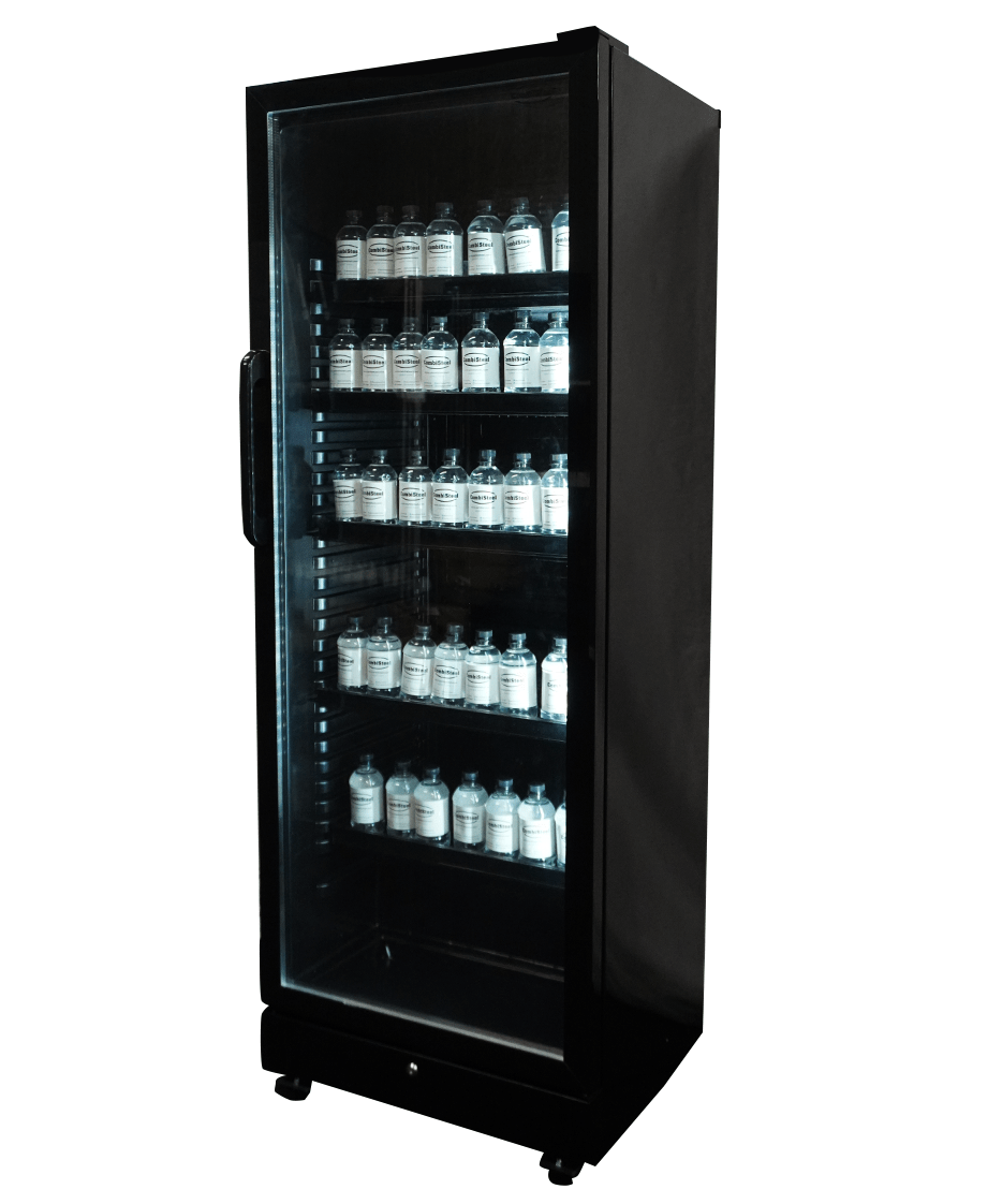 KÜHLSCHRANK 1 GLASTÜR SCHWARZ SVE-450 BL