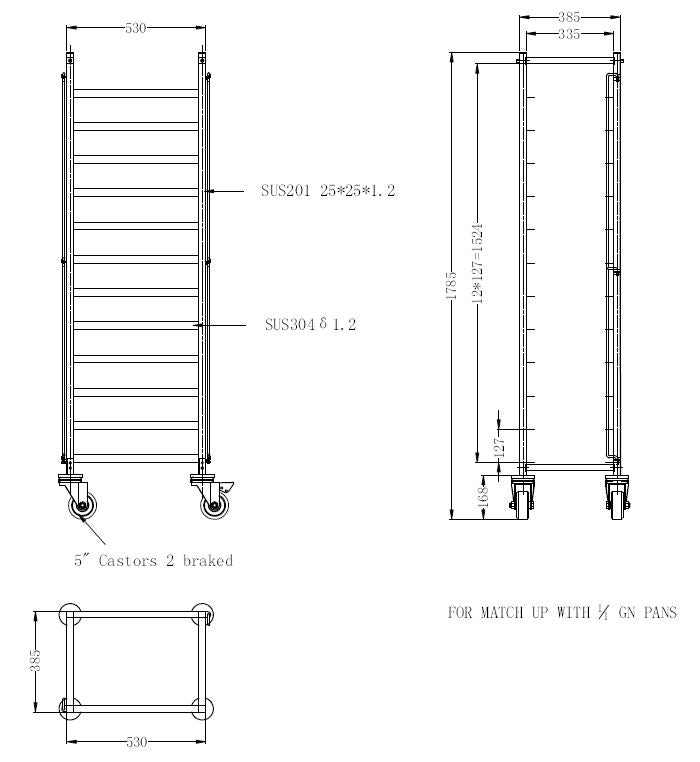 ABRÄUMWAGEN DEMONTABEL 1/1GN