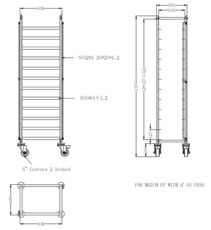 ABRÄUMWAGEN DEMONTABEL 1/1GN