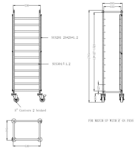 ABRÄUMWAGEN DEMONTABEL 1/1GN