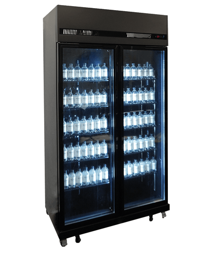 KÜHLSCHRANK 2 GLASTÜREN SCHWARZ IRM-770R BL