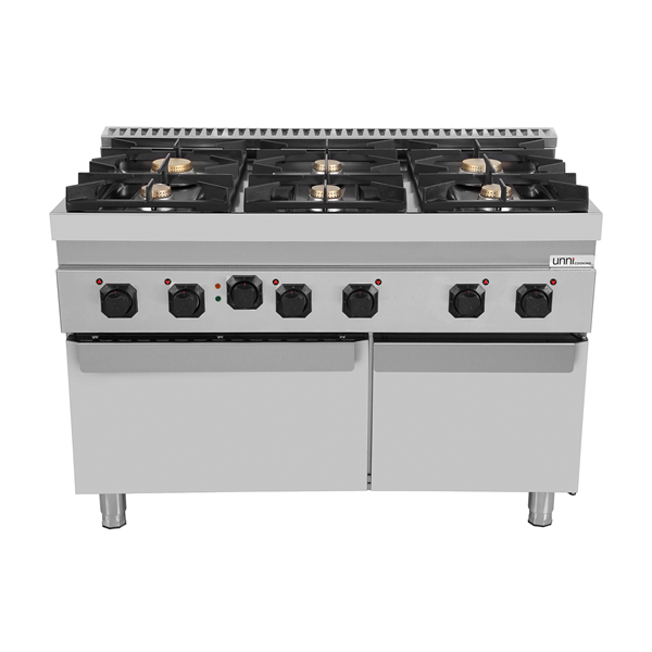 Gasfornuis met elektrische oven – 6 branders – E70FGO30-K