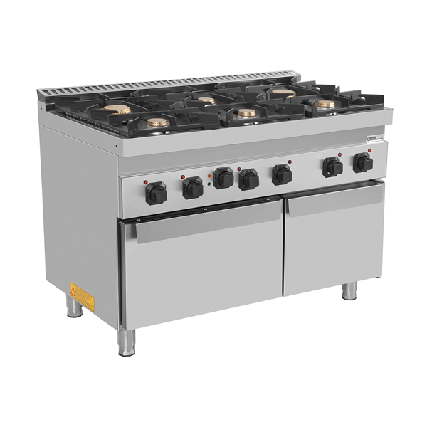 Gasfornuis met elektrische oven – 6 branders – E70FGO30-K