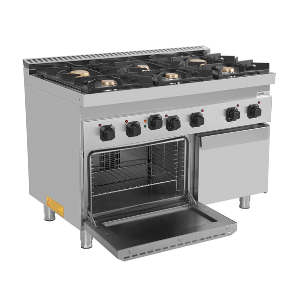 Gasfornuis met elektrische oven – 6 branders – E70FGO30-K