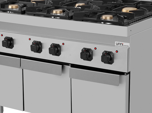 Gasfornuis met 6 Branders en Onderkast – 44 kW – G70C30-K