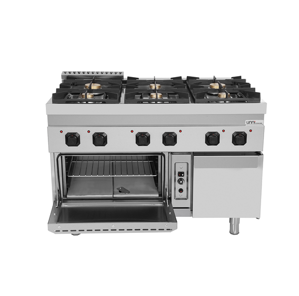 Gasfornuis met Gasoven – 6 Branders – G70FGO30-K