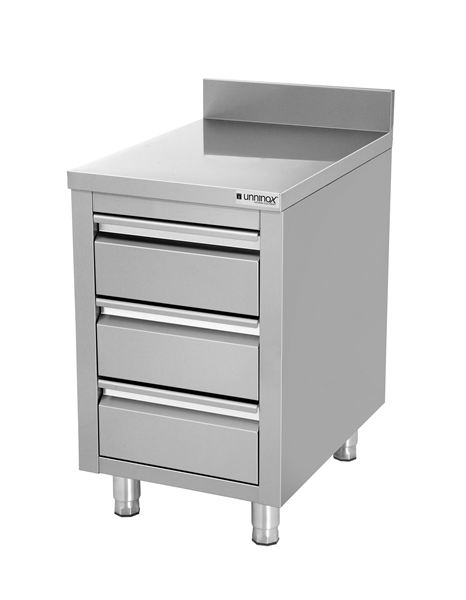 Drawer cabinet with 3 drawers & upstand
