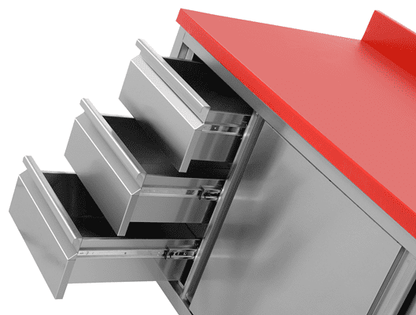 Polyethylene Workcabinet + sliding doors + 3 drawers