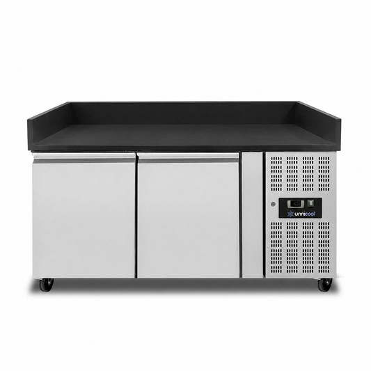 Zwarte Pizzawerkbank – 2 Deuren – 151 × 80 × 100 cm