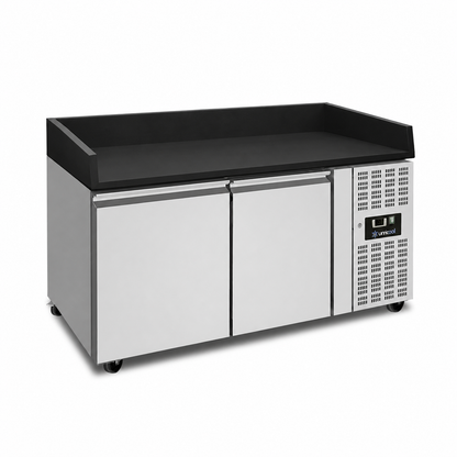 Zwarte Pizzawerkbank – 2 Deuren – 151 × 80 × 100 cm