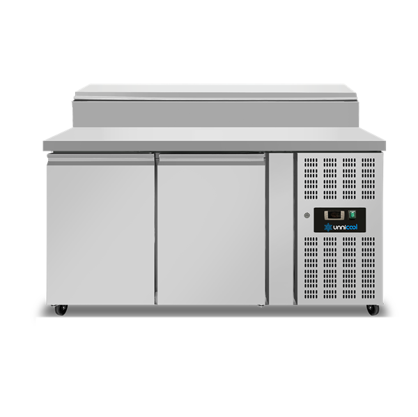 Saladette | 2 Deuren (1/1 GN) | Bovenblad Voor 6 × 1/3 GN | +2°C tot +8°C | Geforceerde Koeling | Klapdeksels