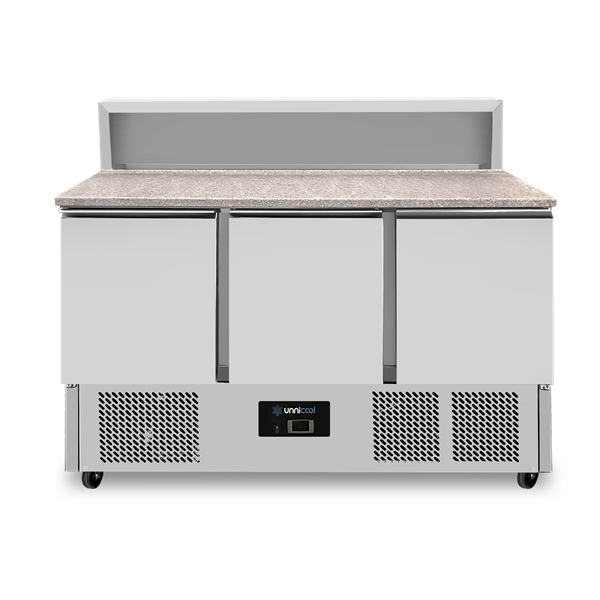 Pizzawerkbank, 3 Deuren (GN 1/1), Met 8 × GN 1/6 Opzetkoeling | +2°C tot +8°C
