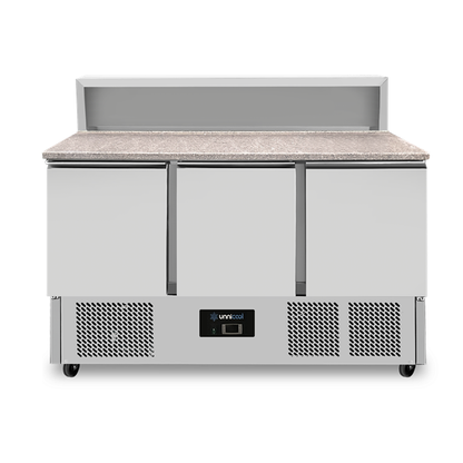 Pizzawerkbank, 3 Deuren (GN 1/1), Met 8 × GN 1/6 Opzetkoeling | +2°C tot +8°C