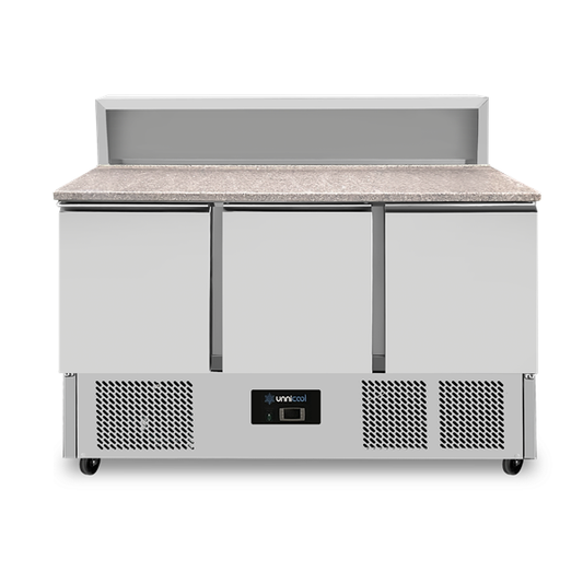 Pizzawerkbank, 3 Deuren (GN 1/1), Met 8 × GN 1/6 Opzetkoeling | +2°C tot +8°C