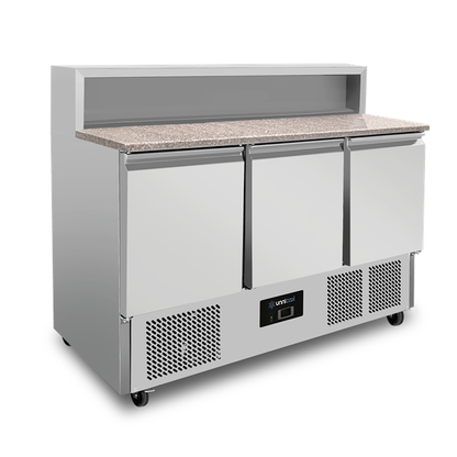 Pizzawerkbank, 3 Deuren (GN 1/1), Met 8 × GN 1/6 Opzetkoeling | +2°C tot +8°C