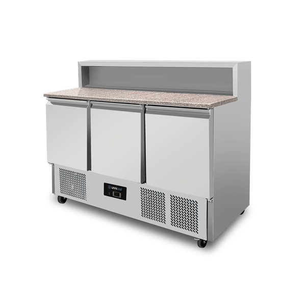 Pizzawerkbank, 3 Deuren (GN 1/1), Met 8 × GN 1/6 Opzetkoeling | +2°C tot +8°C