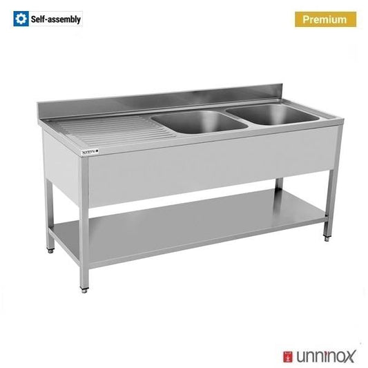 180x70xH85cm – 2 Sinks Right