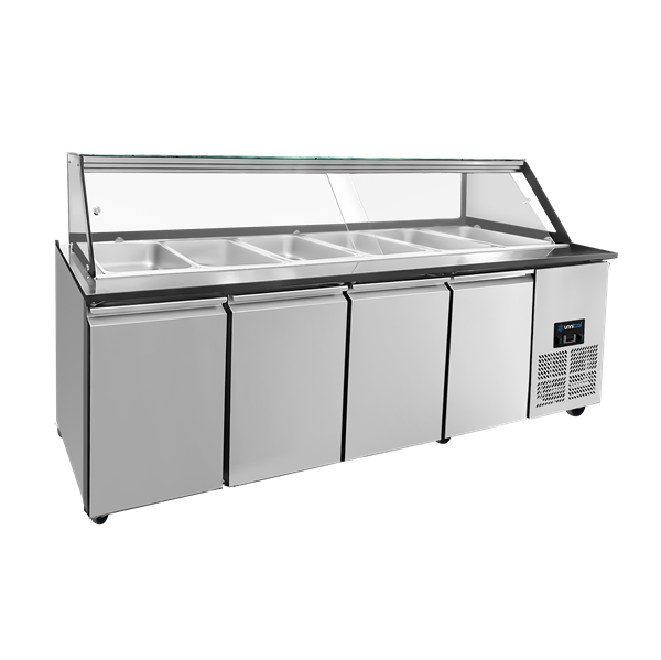 Saladette Werkbank – Capaciteit 6 × GN 1/1 – 223 × 82 × 85,5 cm