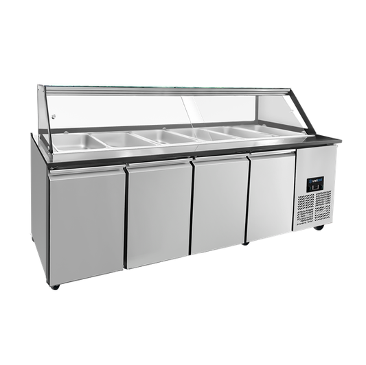 Saladette Werkbank – Capaciteit 6 × GN 1/1 – 223 × 82 × 85,5 cm