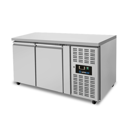 Koelwerkbank – 2 Deuren – Zonder Achteropstand – 1390 × 700 × 850 mm