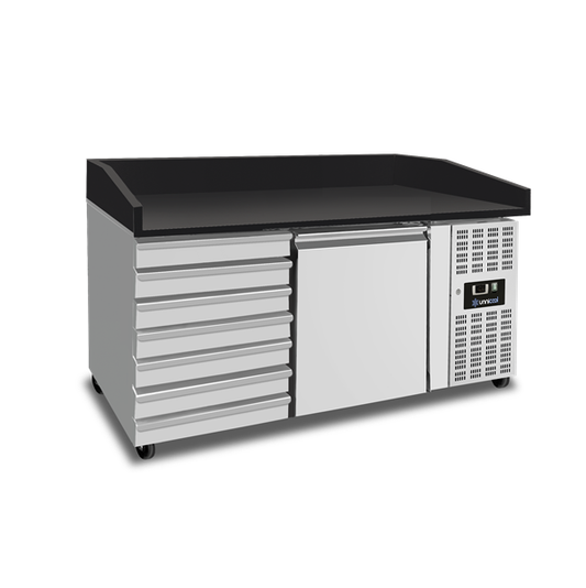 Pizzawerkbank – 1 Deur + 7 Deeglades (EN 600 × 400)