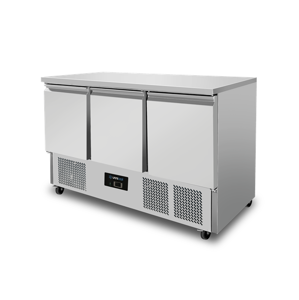 Koelwerkbank | 3 Deuren (1/1 GN) | +2°C tot +8°C | 137 × 70 × 85 (H) cm