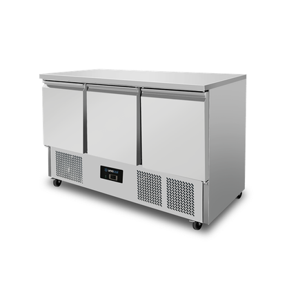 Koelwerkbank | 3 Deuren (1/1 GN) | +2°C tot +8°C | 137 × 70 × 85 (H) cm