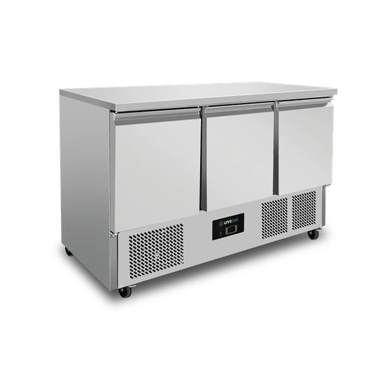 Koelwerkbank | 3 Deuren (1/1 GN) | +2°C tot +8°C | 137 × 70 × 85 (H) cm