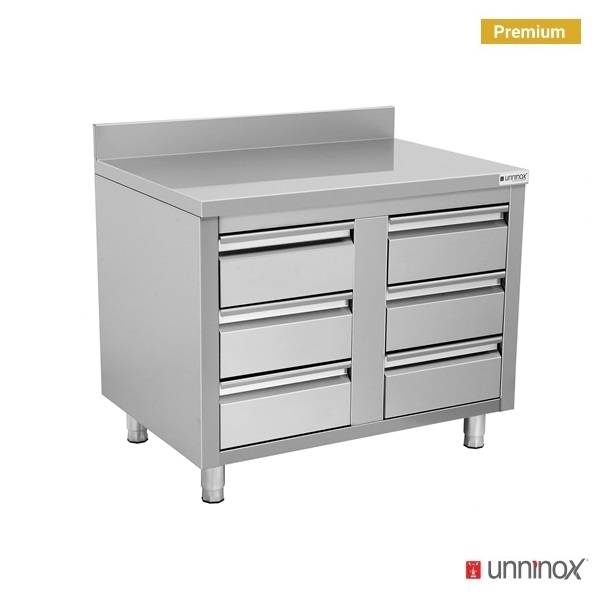 Drawer cabinet with 6 drawers & upstand
