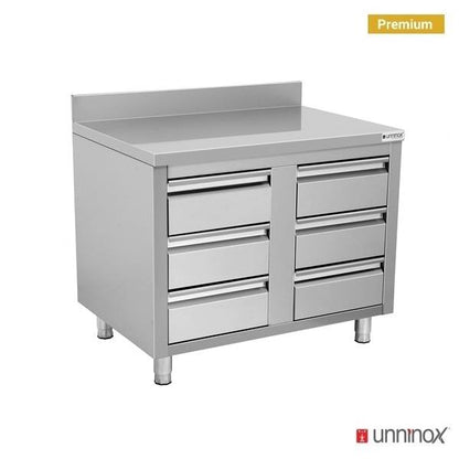 Drawer cabinet with 6 drawers & upstand