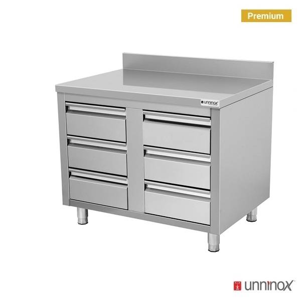 Drawer cabinet with 6 drawers & upstand