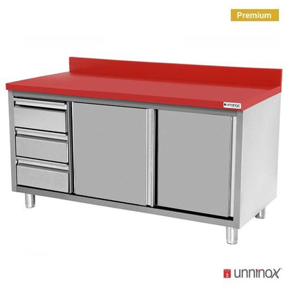 Polyethylene Workcabinet + sliding doors + 3 drawers