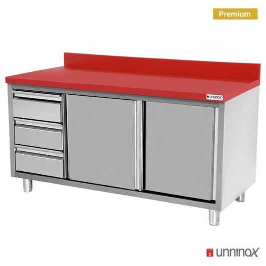 Polyethylene Workcabinet + sliding doors + 3 drawers