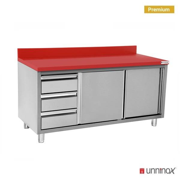 Polyethylene Workcabinet + sliding doors + 3 drawers