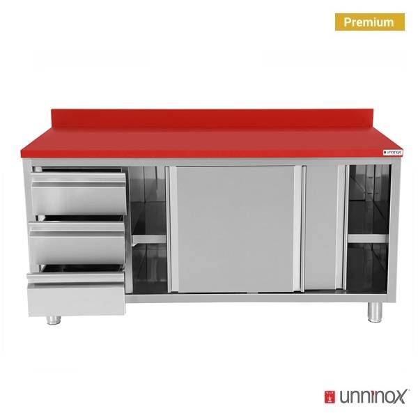 Polyethylene Workcabinet + sliding doors + 3 drawers