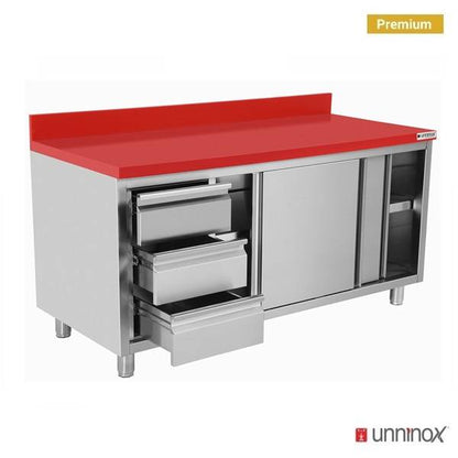 Polyethylene Workcabinet + sliding doors + 3 drawers