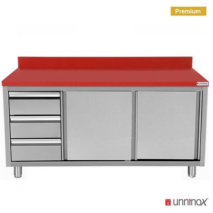 Polyethylene Workcabinet + sliding doors + 3 drawers