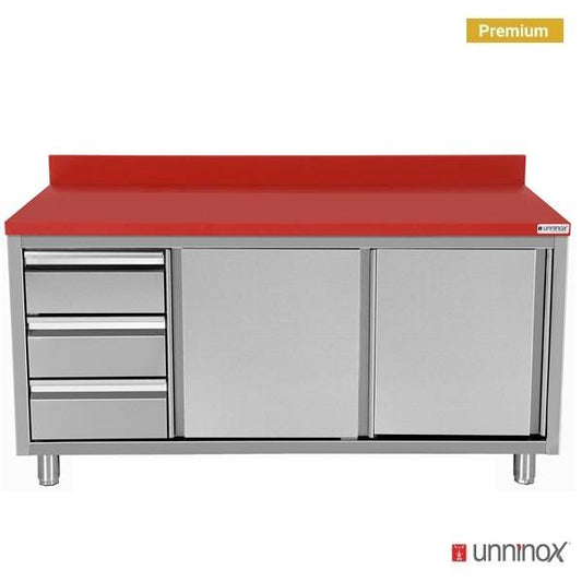 Polyethylene Workcabinet + sliding doors + 3 drawers