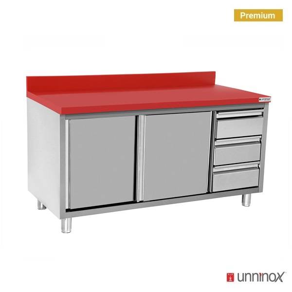 Polyethylene Workcabinet + sliding doors + 3 drawers