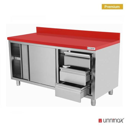 Polyethylene Workcabinet + sliding doors + 3 drawers