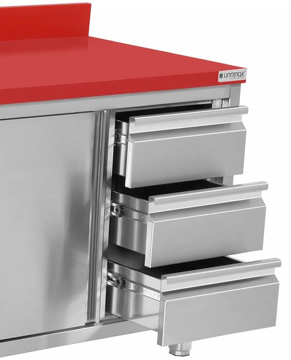 Polyethylene Workcabinet + sliding doors + 3 drawers