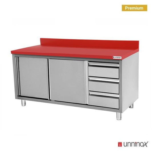 Polyethylene Workcabinet + sliding doors + 3 drawers