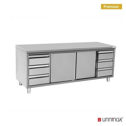 Work cabinets without upstand and 3+3 Drawers