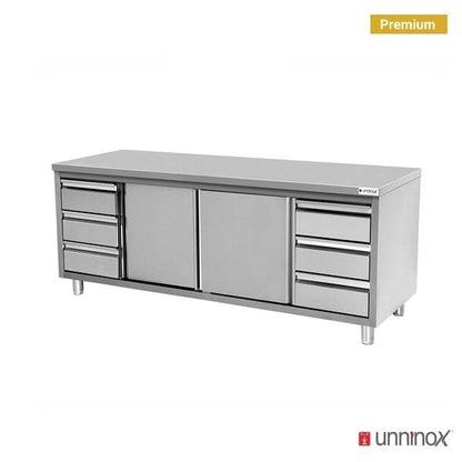 Work cabinets without upstand and 3+3 Drawers