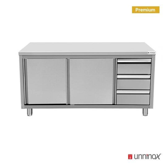 Work cabinets without upstand and 3 drawers Right